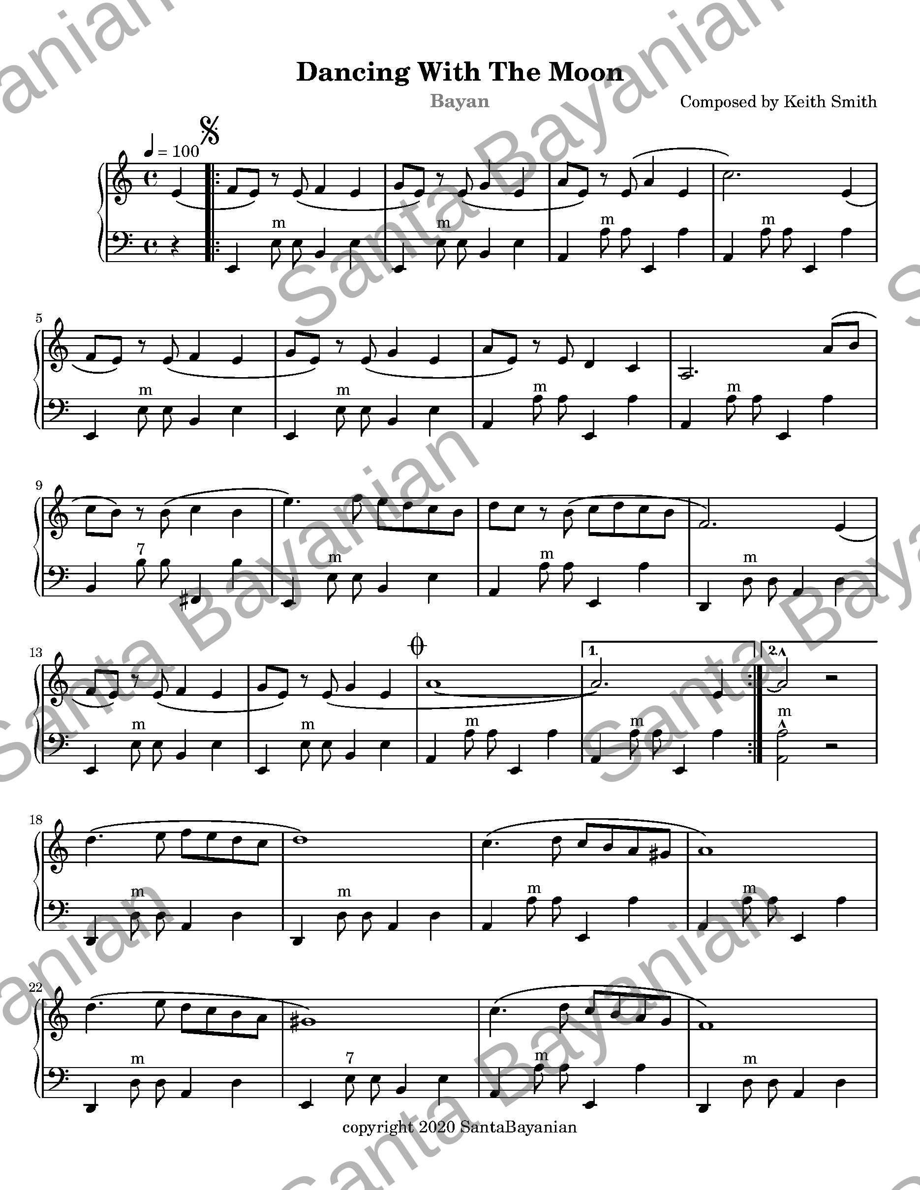 Preview of Dancing with the Moon sheet music