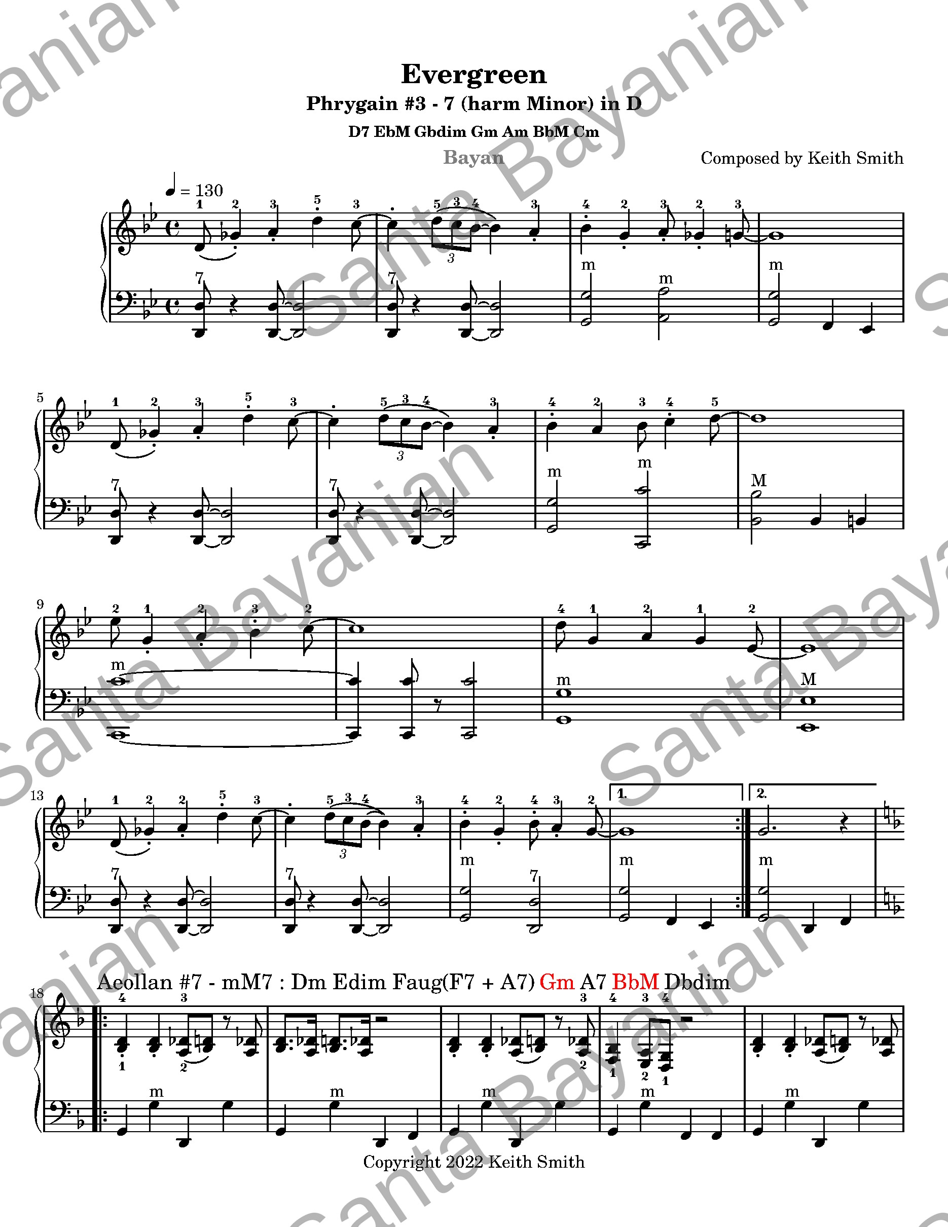 Preview of Evergreen sheet music