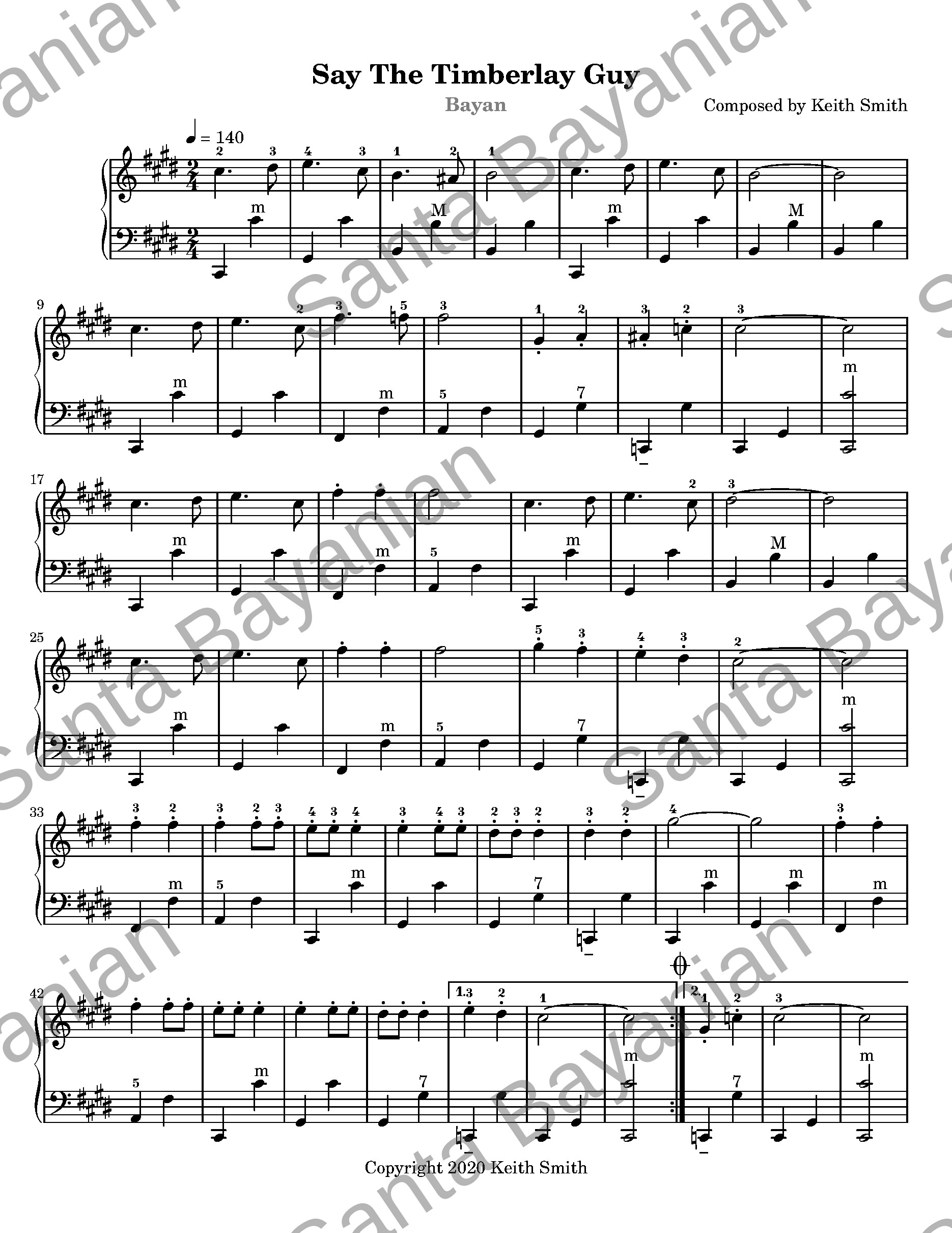 Preview of Say the Timberlay Guy sheet music