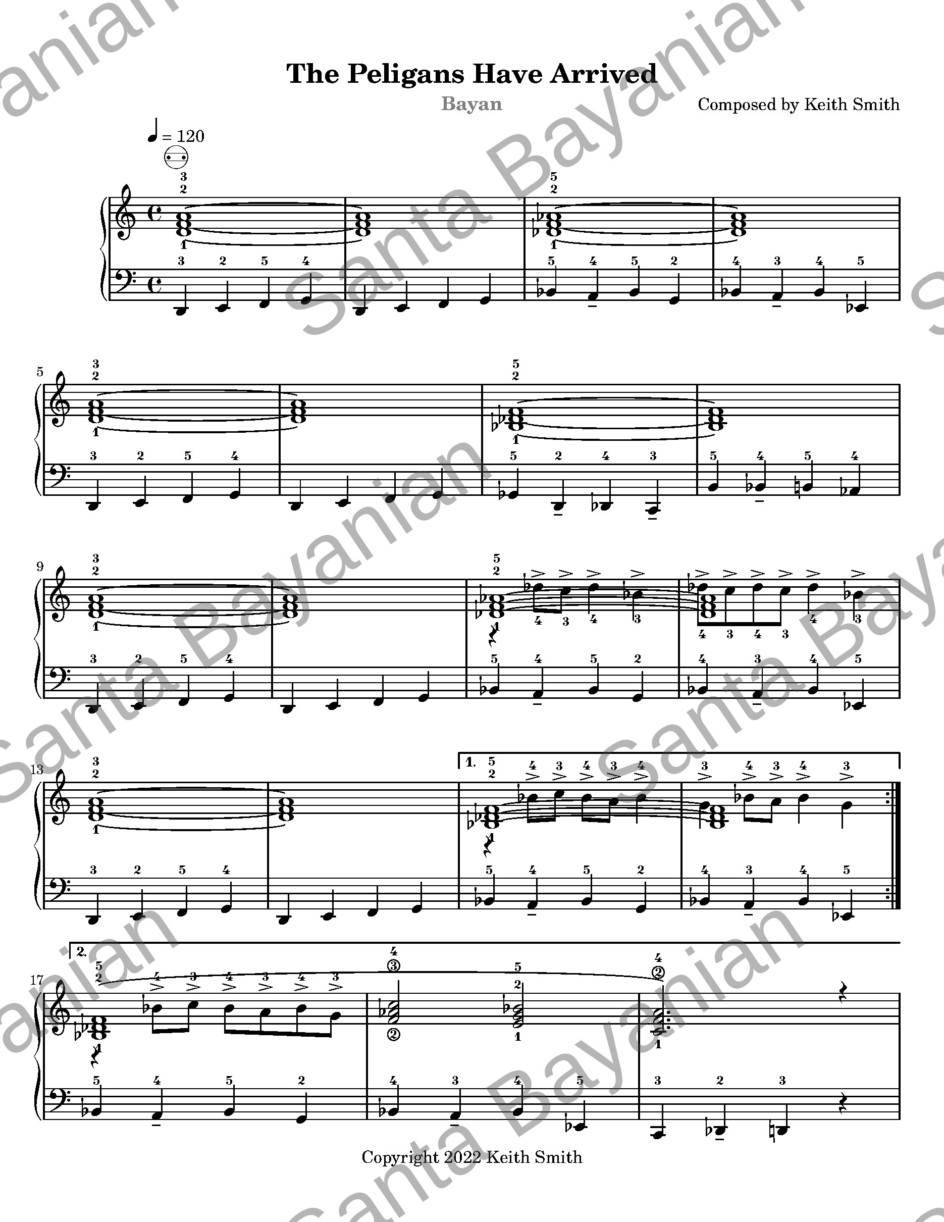 Preview of The Peligans Have Arrived sheet music