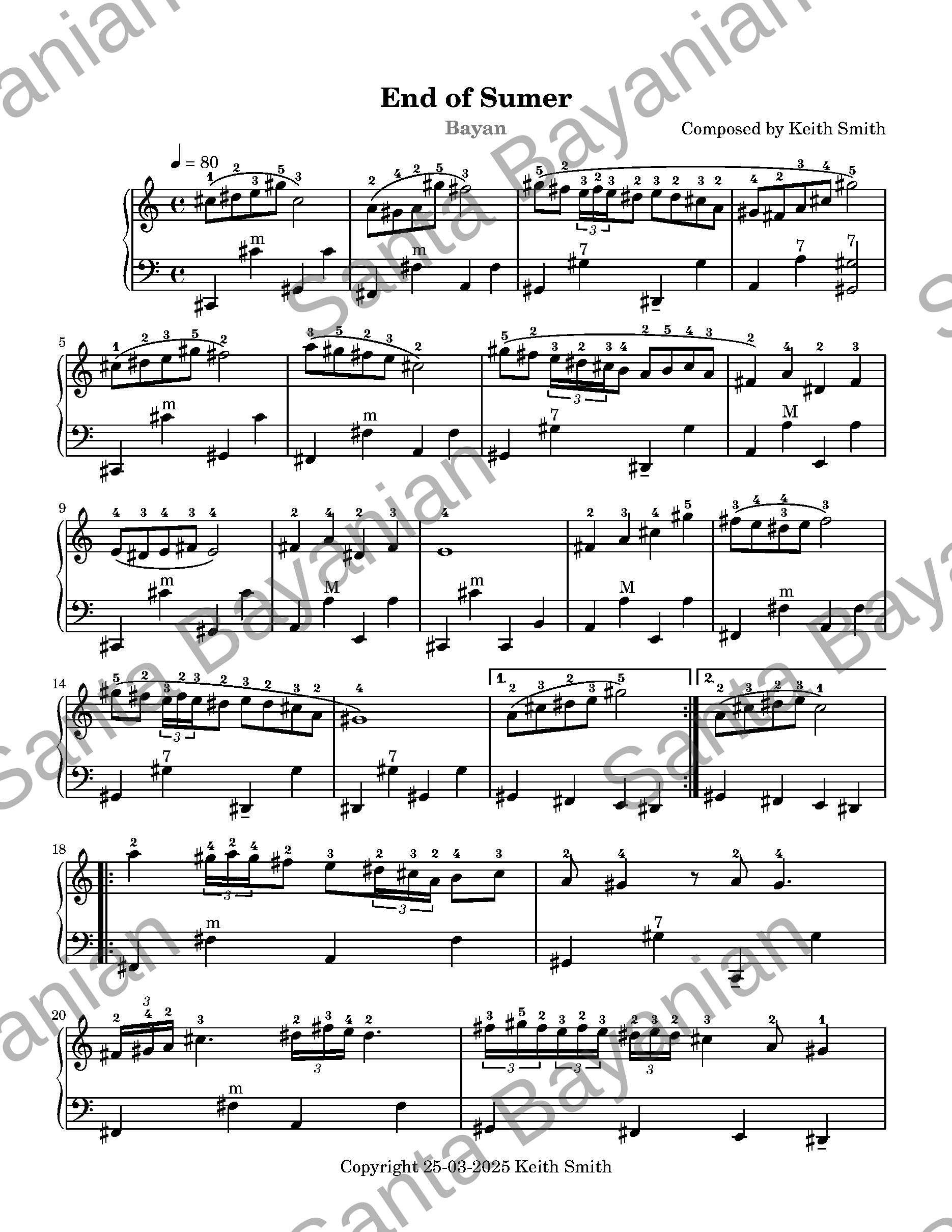 Preview of End of Sumer sheet music