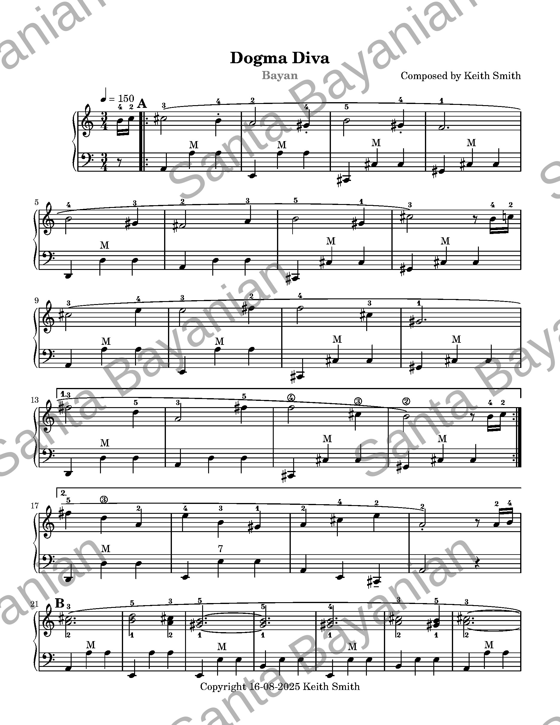 Preview of Dogma Diva sheet music