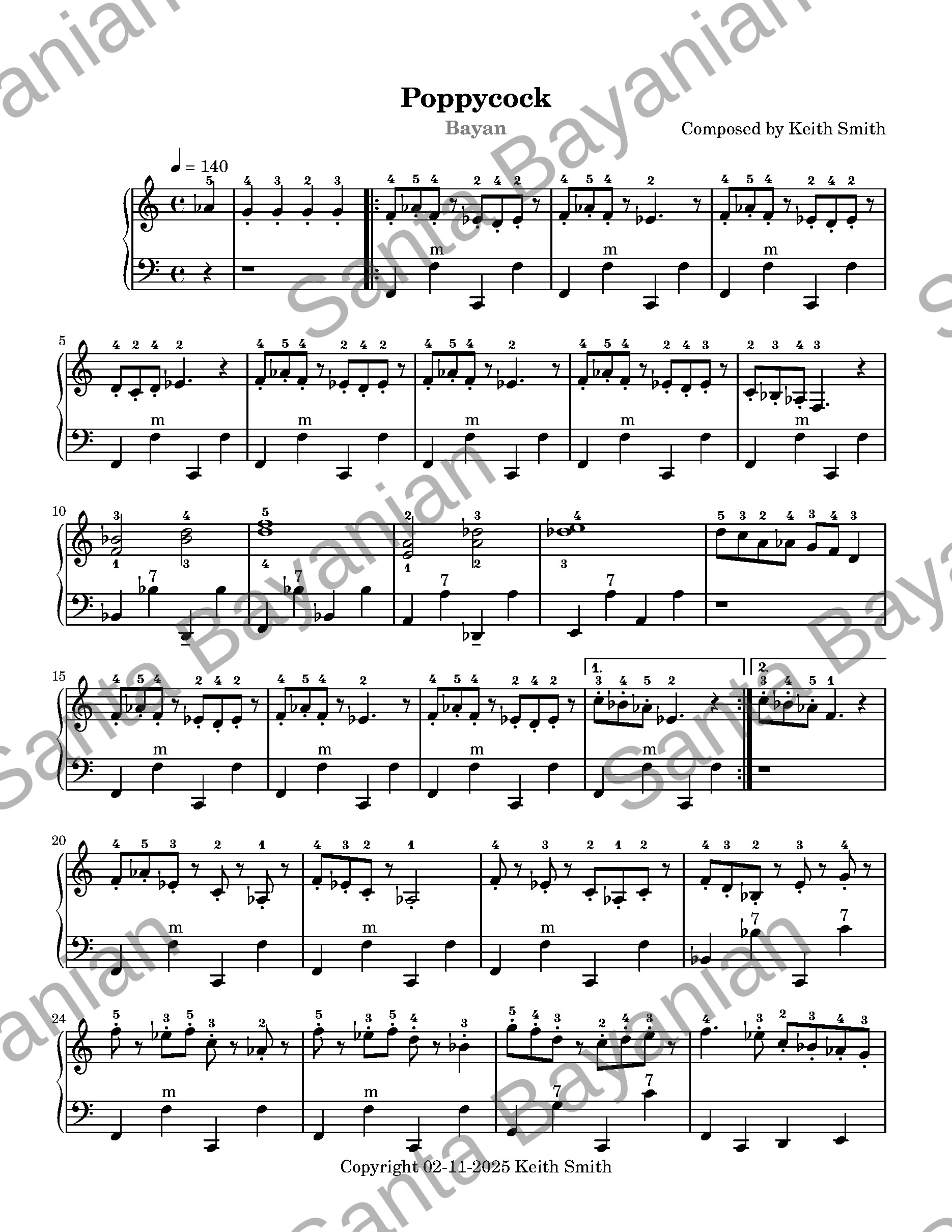 Preview of Poppycock sheet music