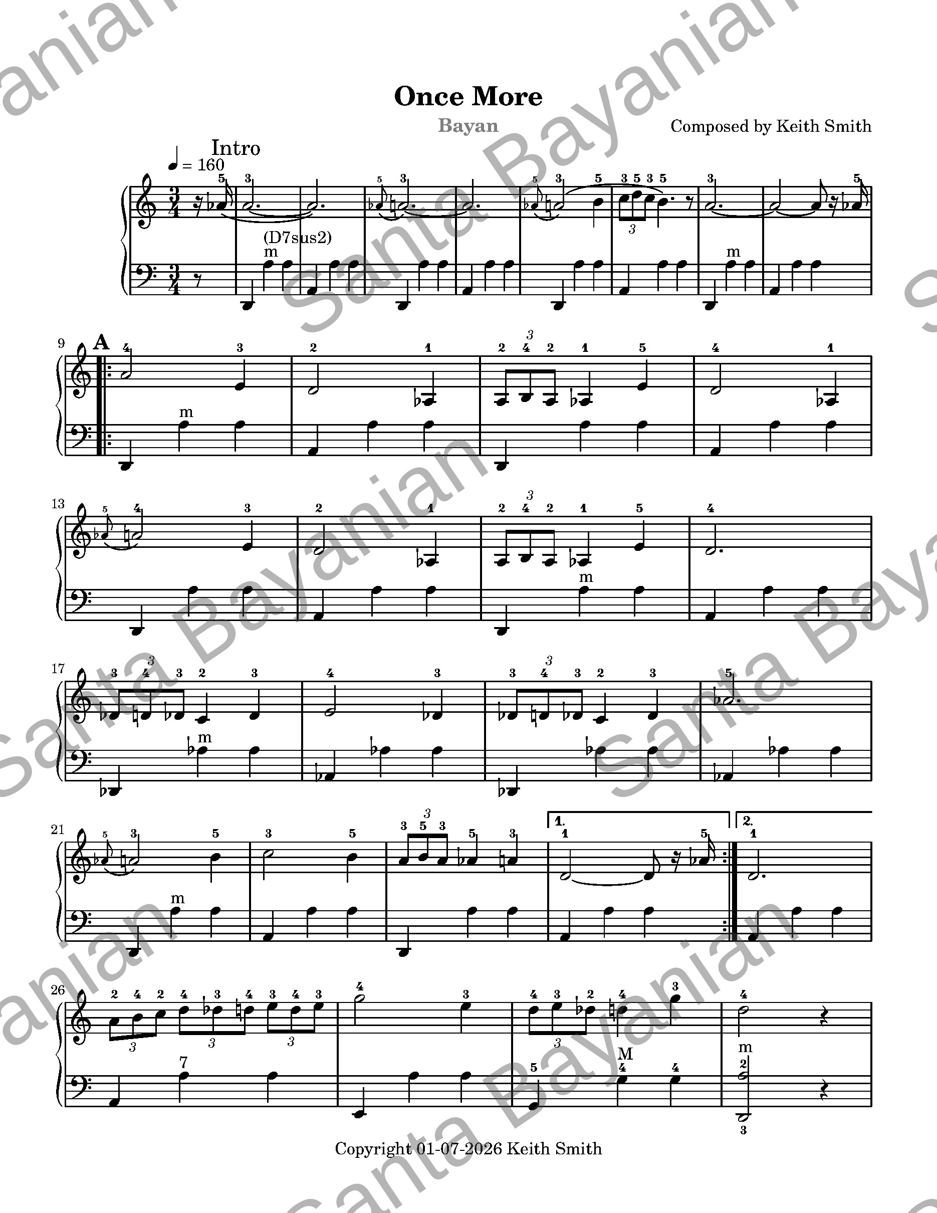 Preview of Once More sheet music