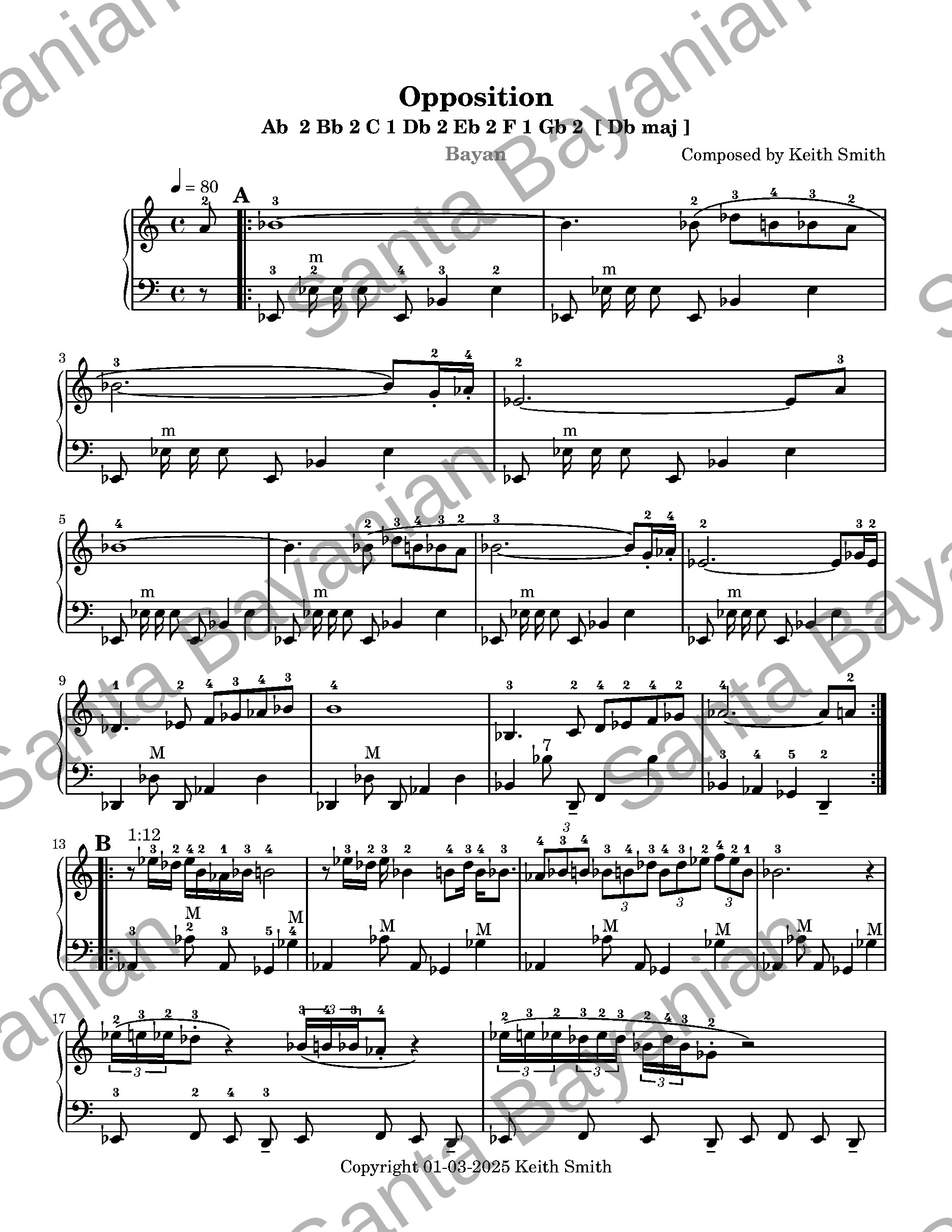 Preview of Opposition sheet music