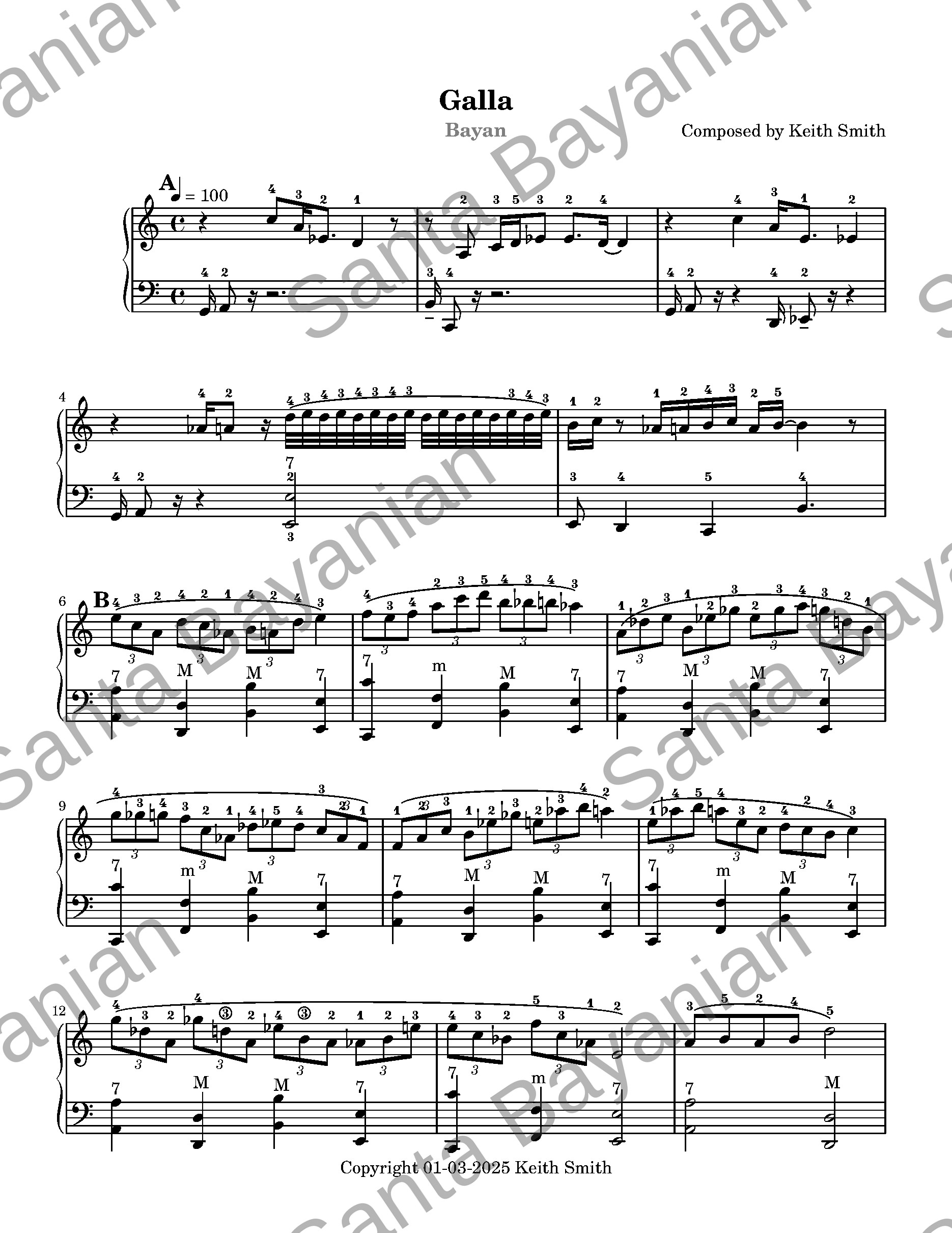 Preview of Galla sheet music