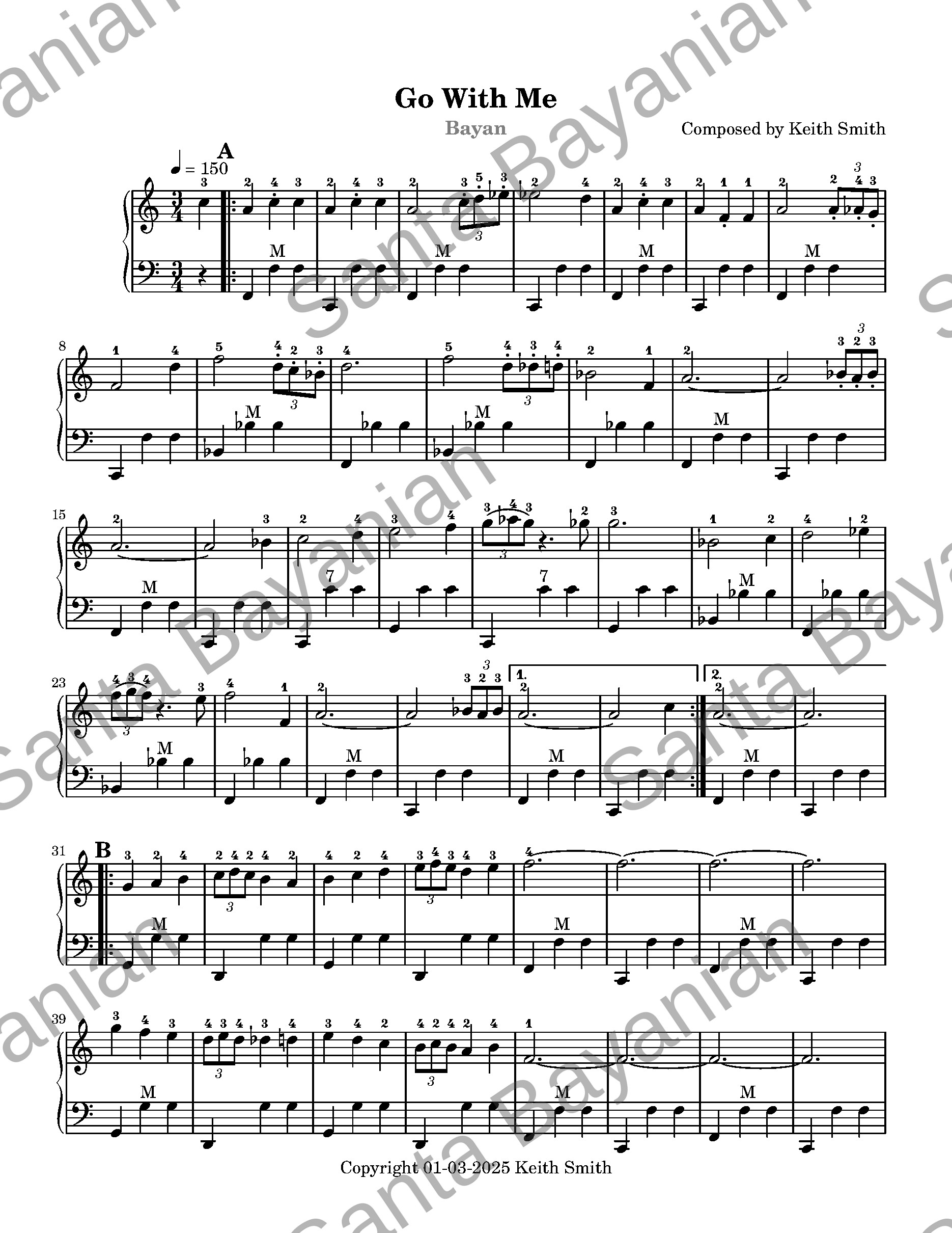 Preview of Go With Me sheet music