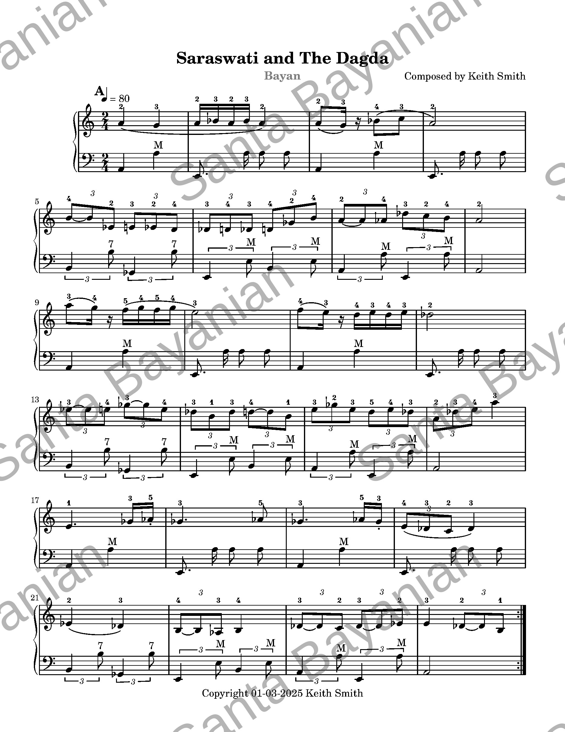 Preview of Saraswati and The Dagda sheet music