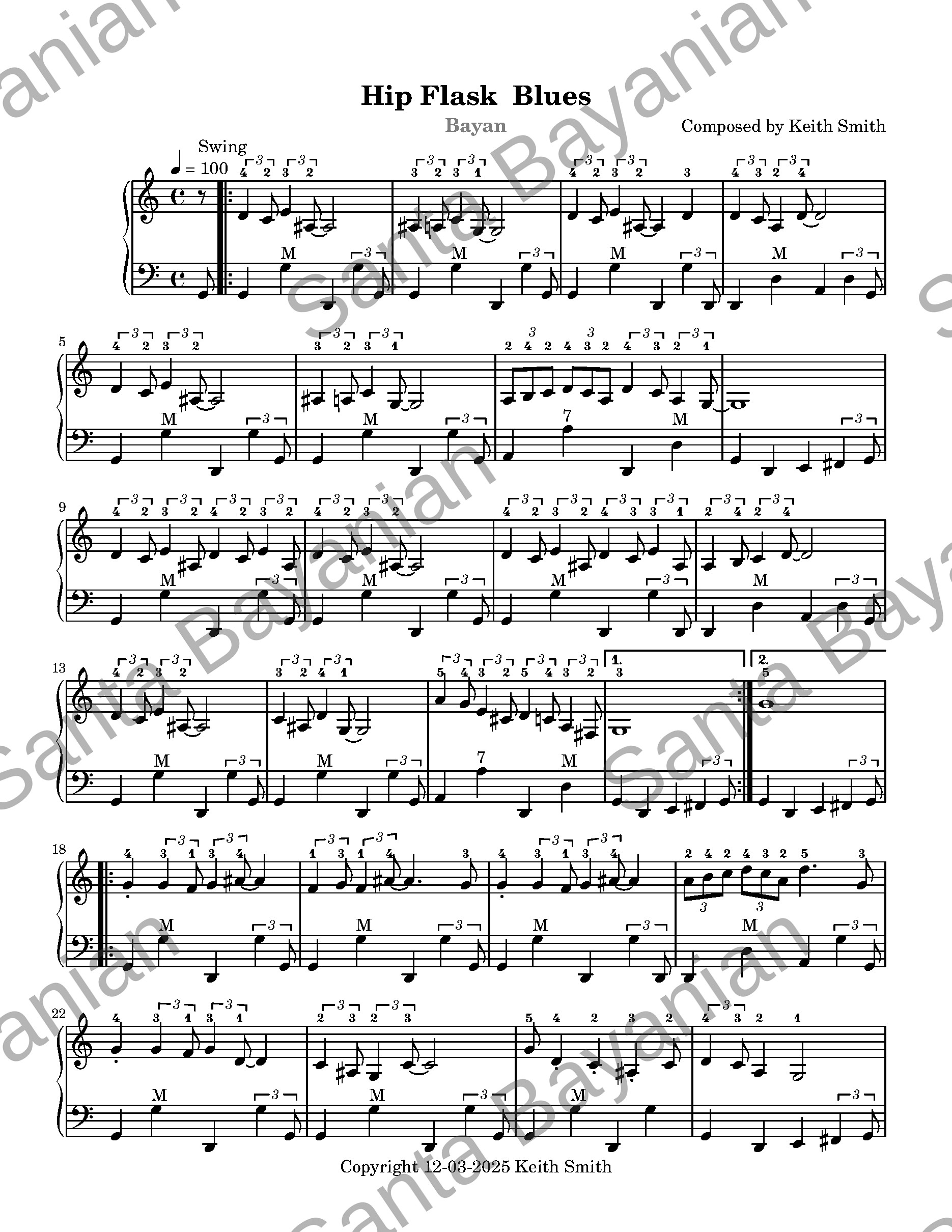 Preview of Hip Flask Blues sheet music