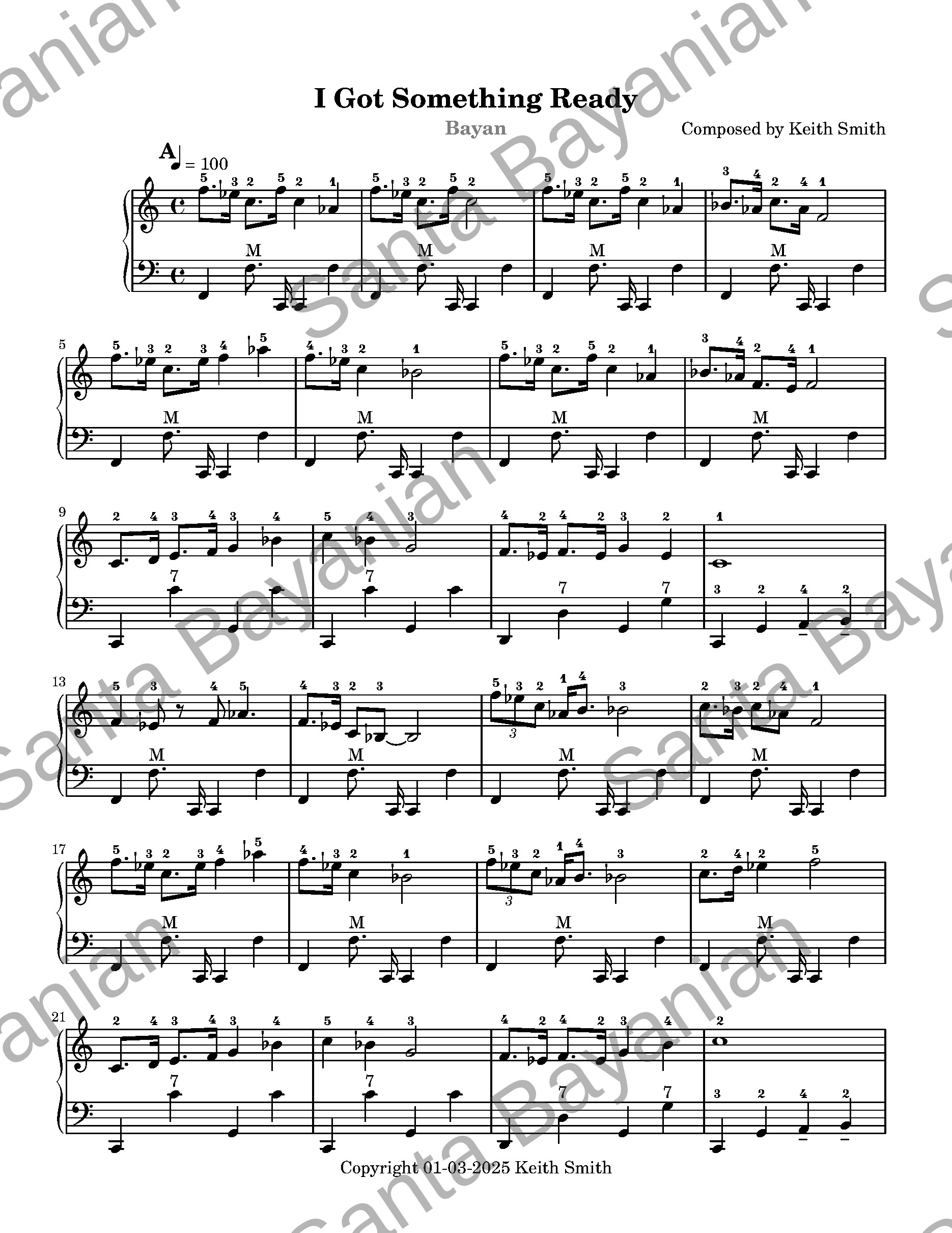 Preview of I Got Something Ready sheet music