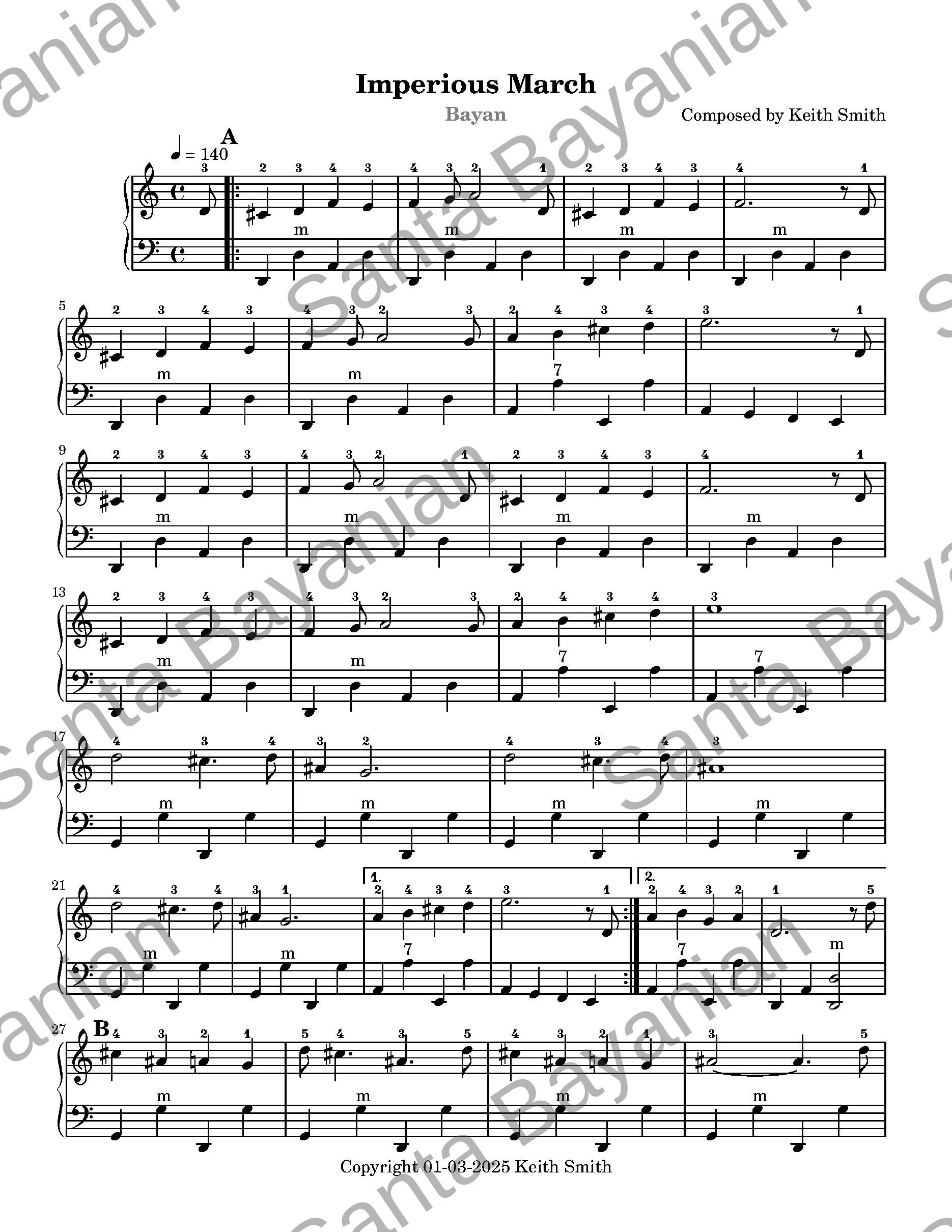 Preview of Imperious March sheet music