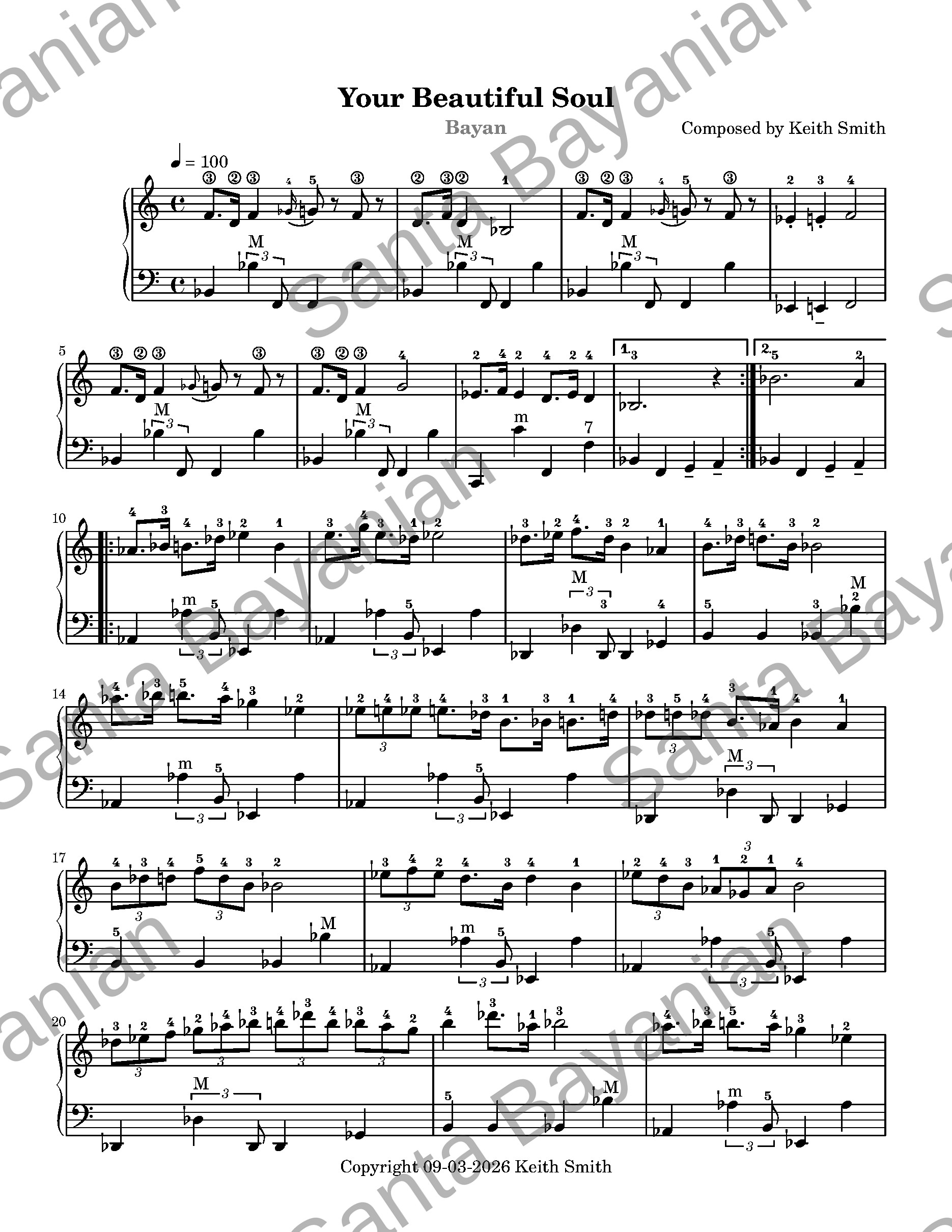 Preview of Your Beautiful Soul sheet music