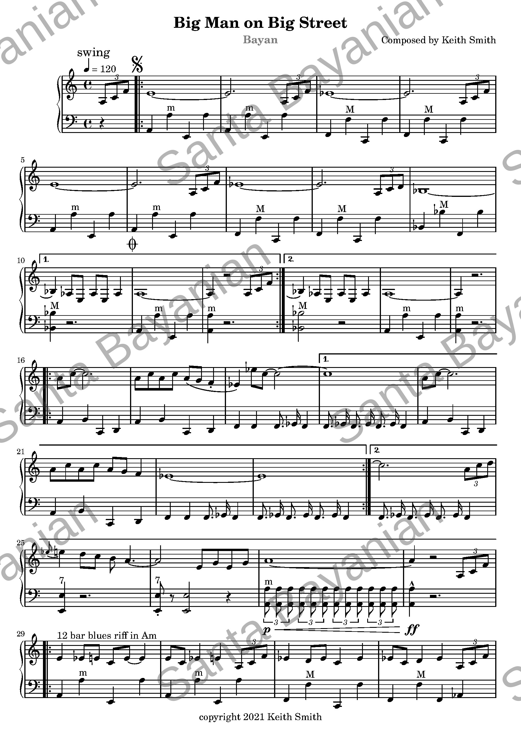 Preview of Big Man on Big Street sheet music