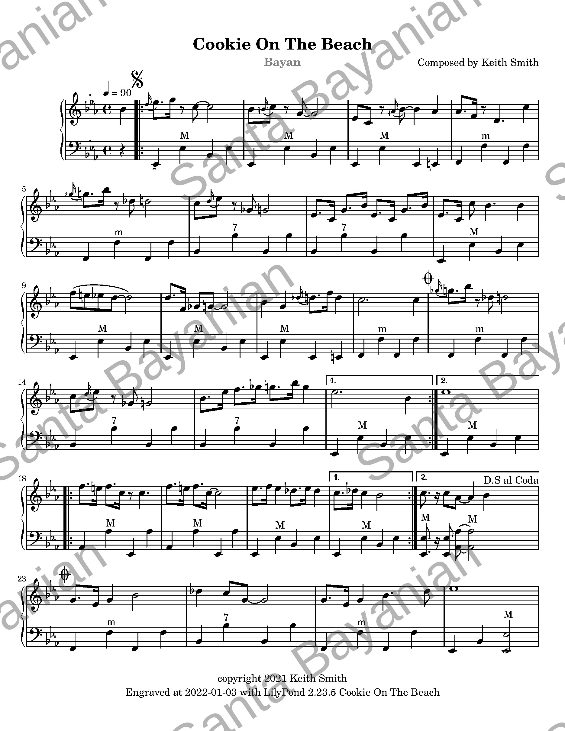 Preview of Cookie on the Beach sheet music