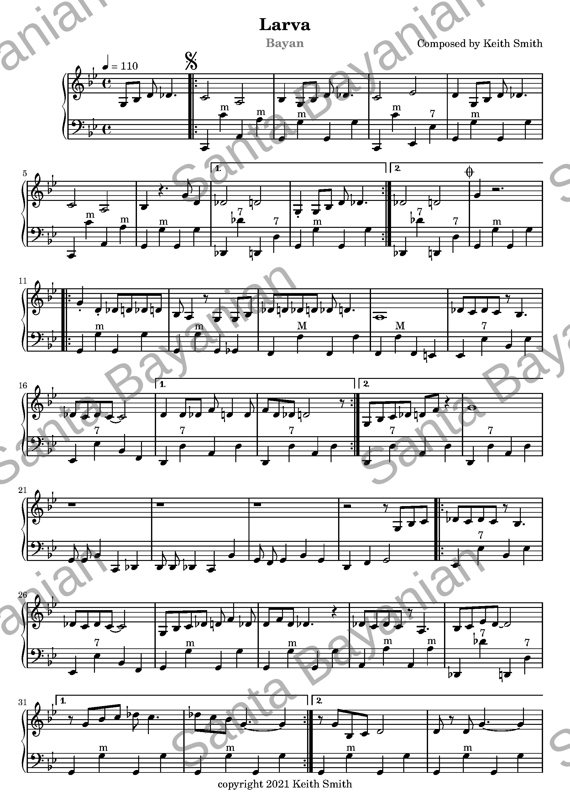 Preview of Larva sheet music
