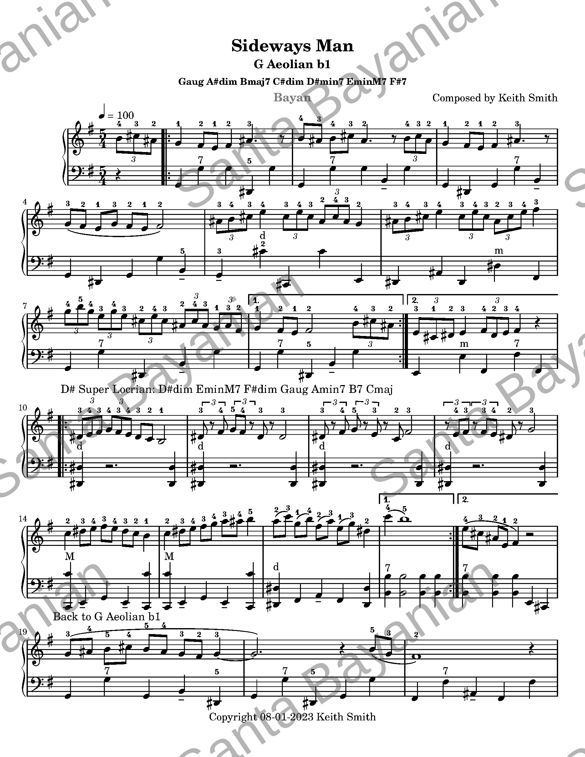 Preview of Sideways Man sheet music