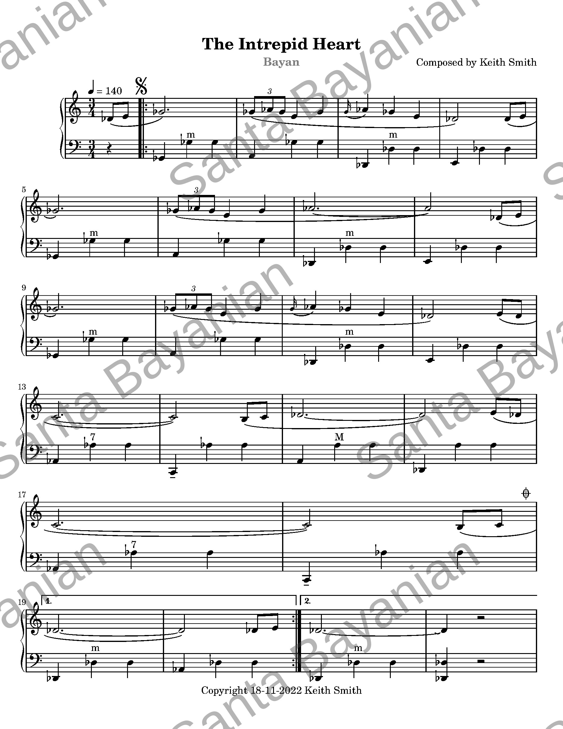 Preview of The Intrepid Heart sheet music