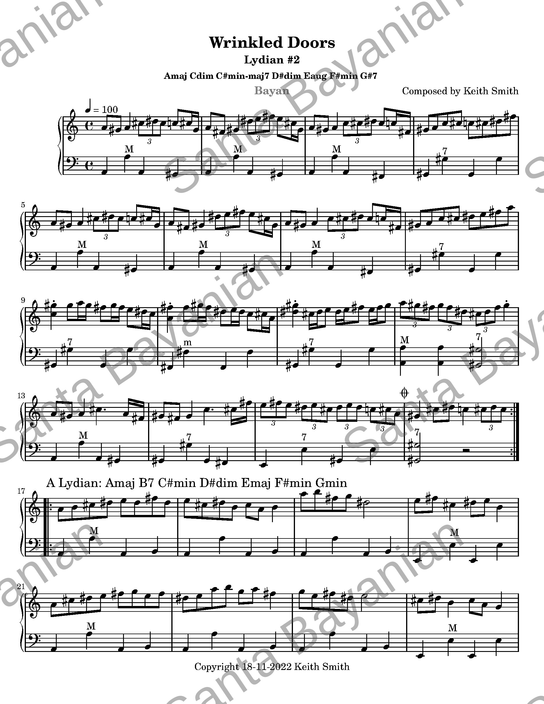 Preview of Wrinkled Doors sheet music