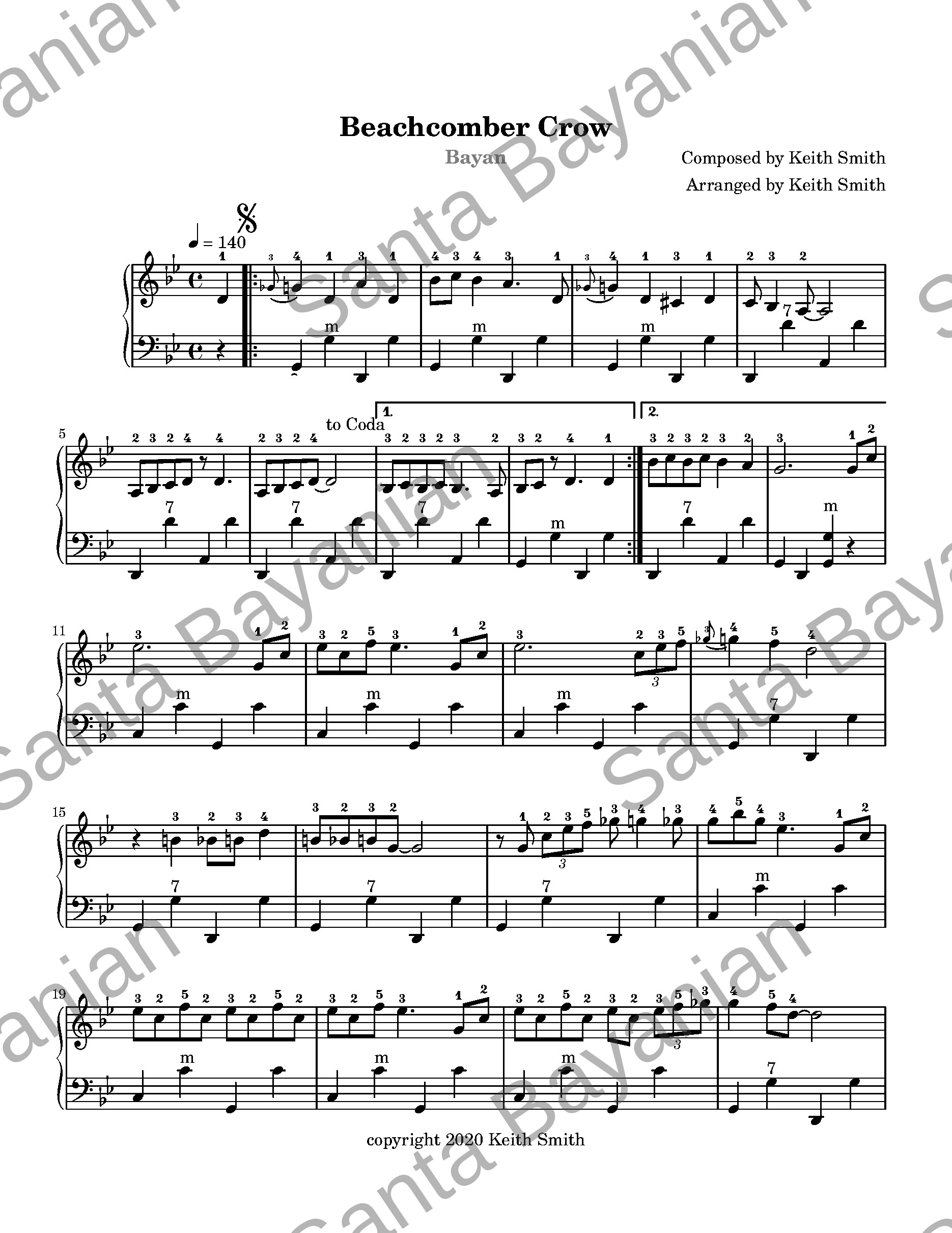 Preview of Beachcomber Crow sheet music
