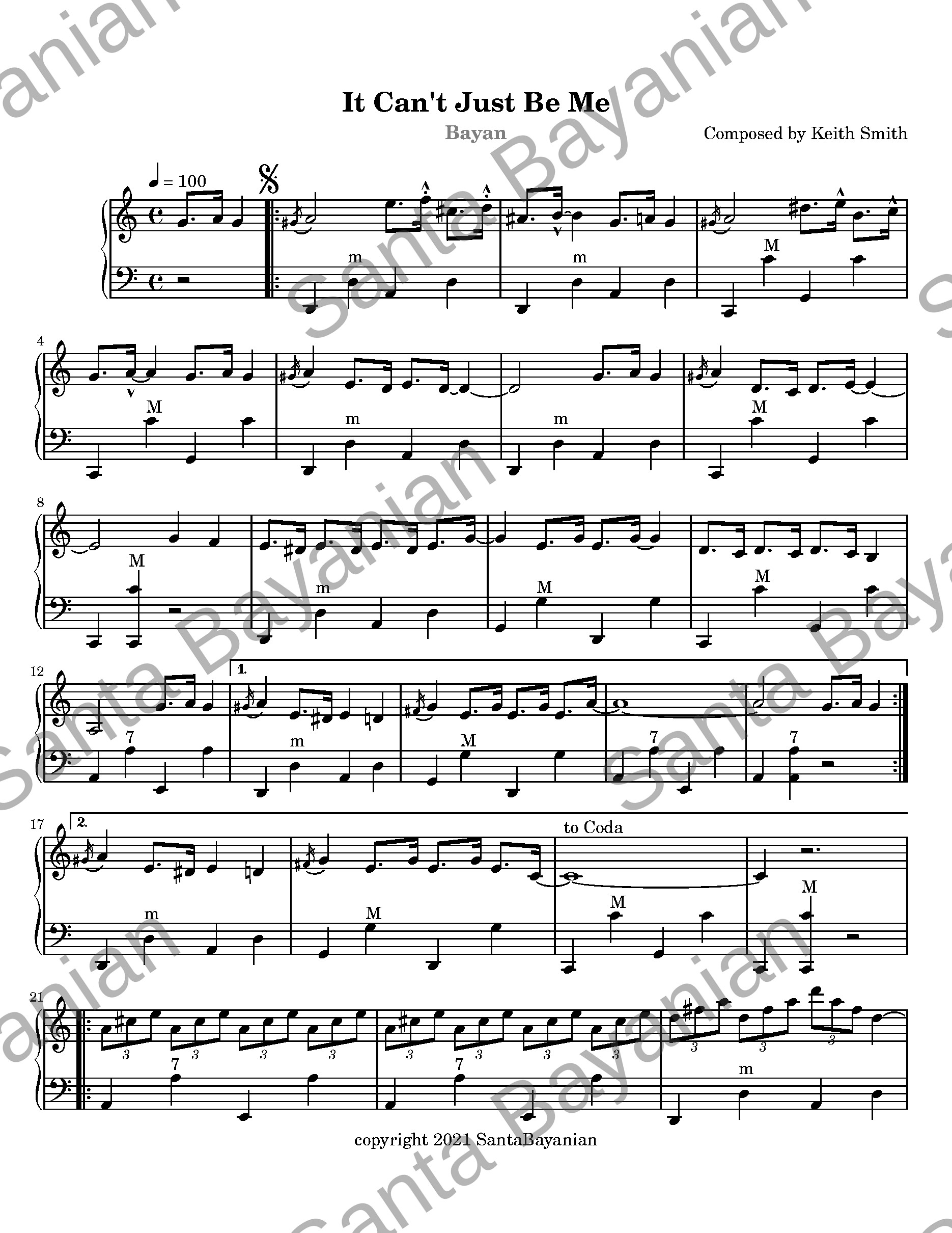 Preview of It Can't Just Be Me sheet music