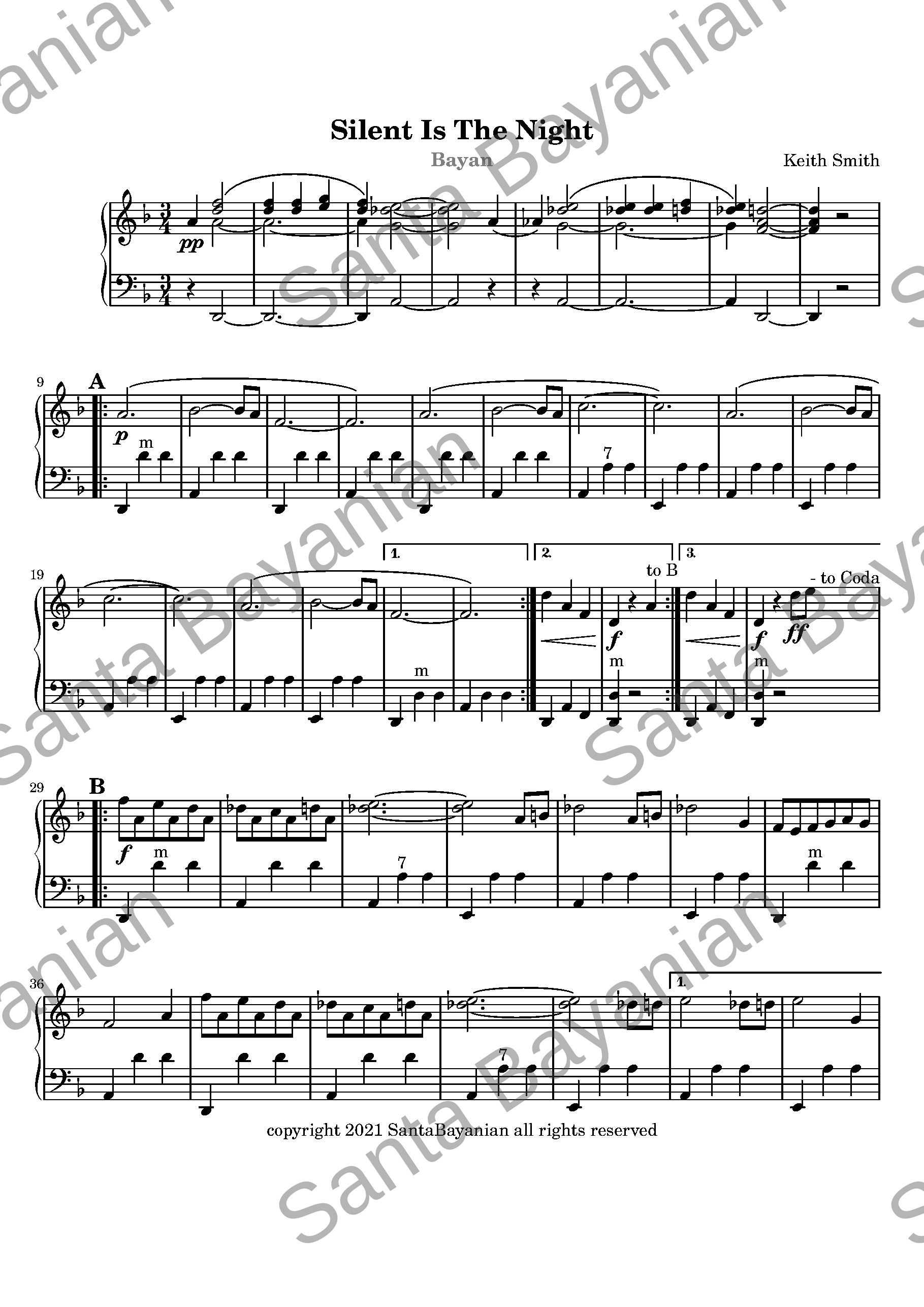 Preview of Silent is the Night sheet music