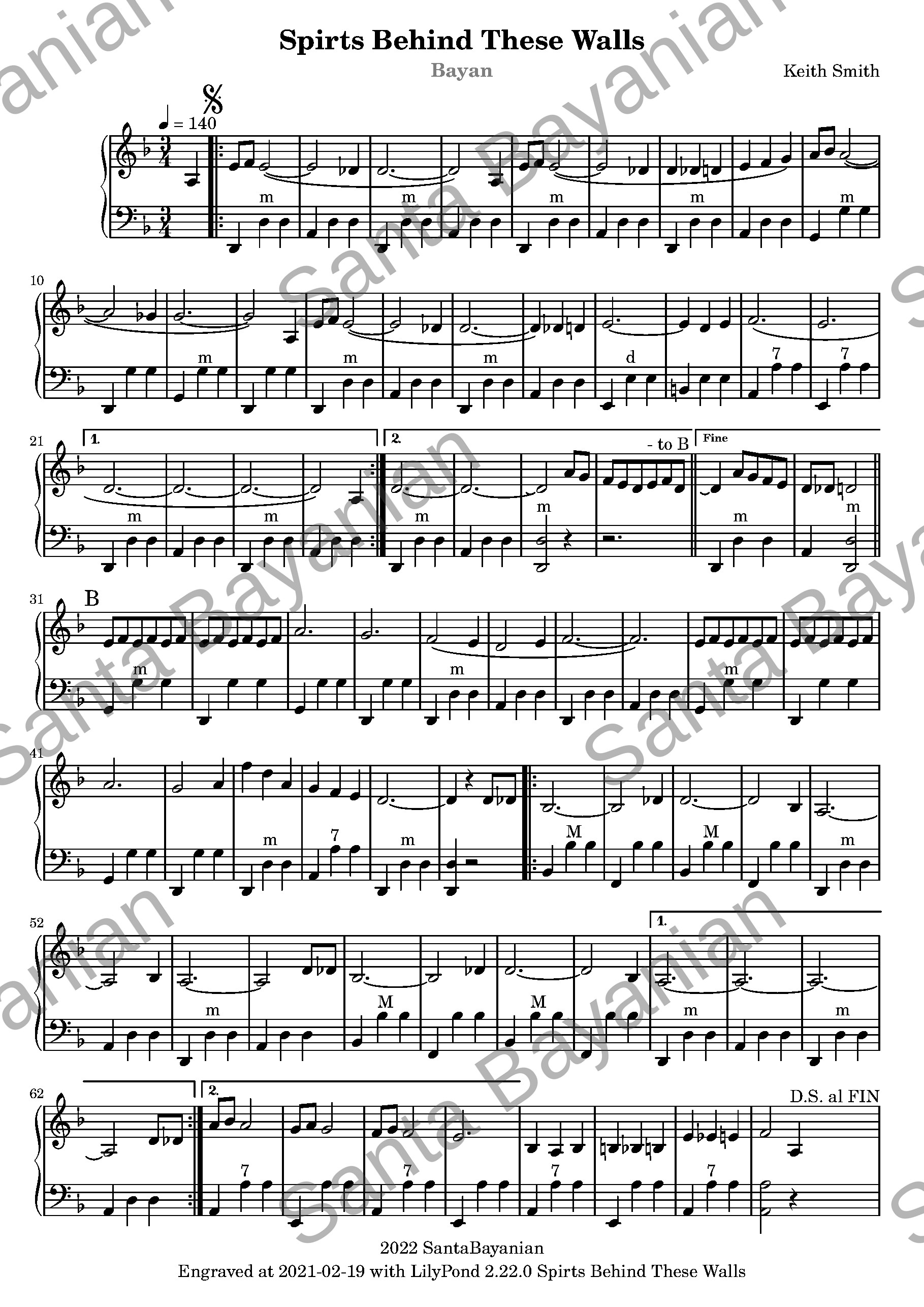 Preview of Spirits Behind These Walls sheet music