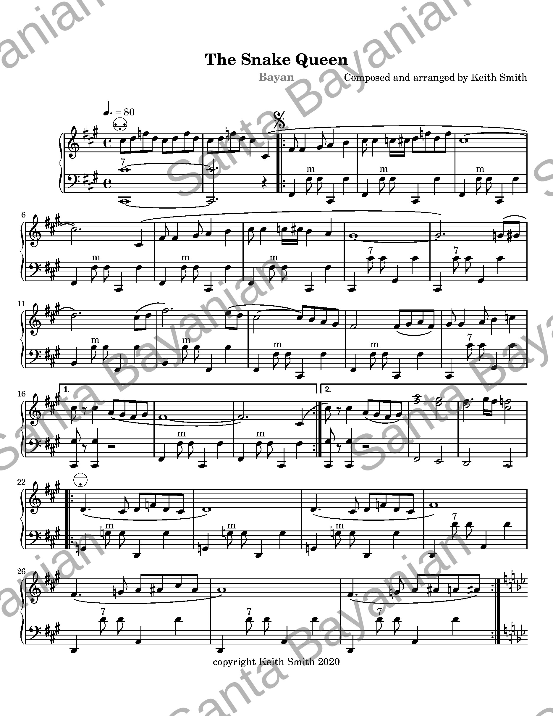 Preview of The Snake Queen sheet music
