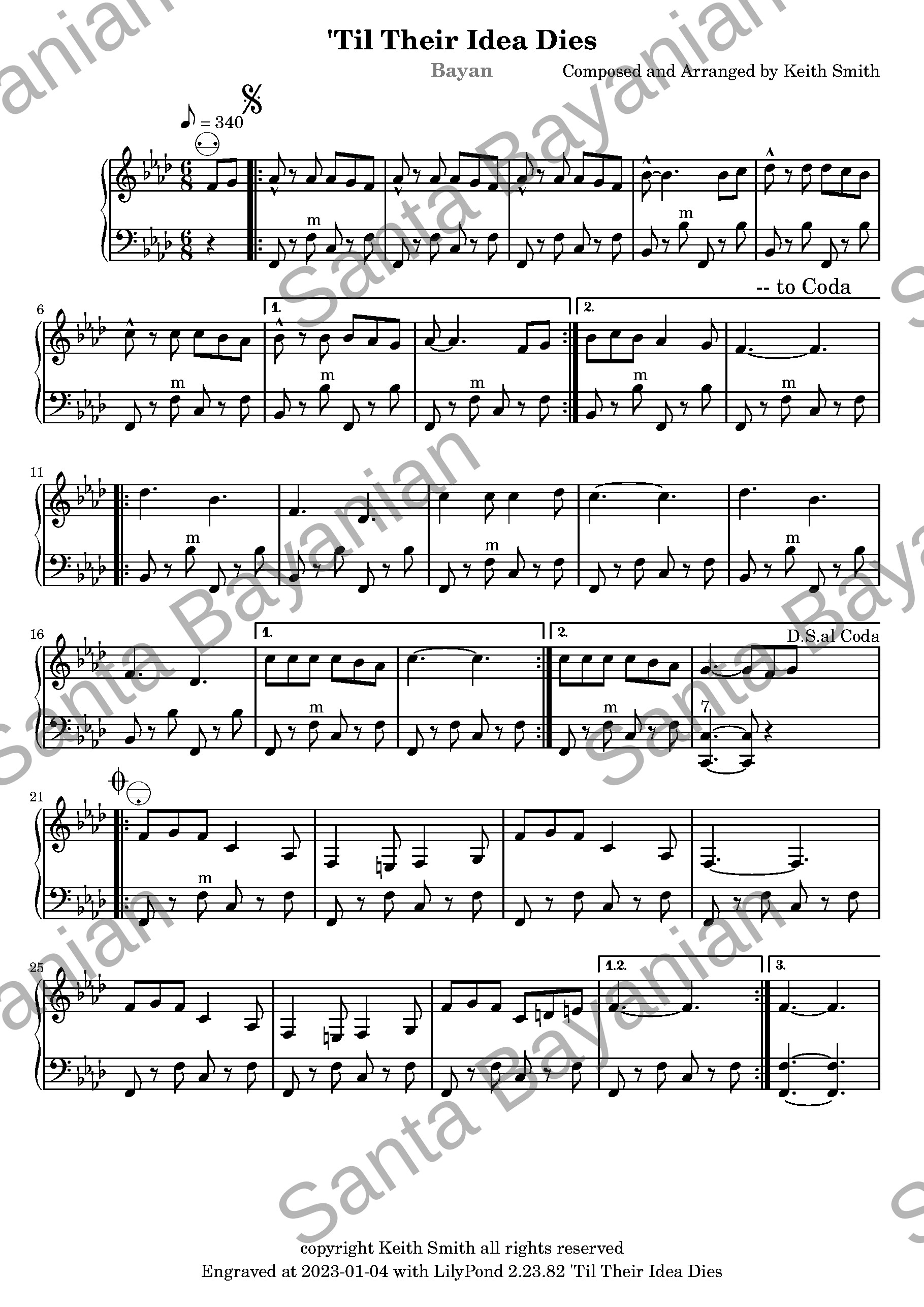 Preview of Til Their Idea Dies sheet music