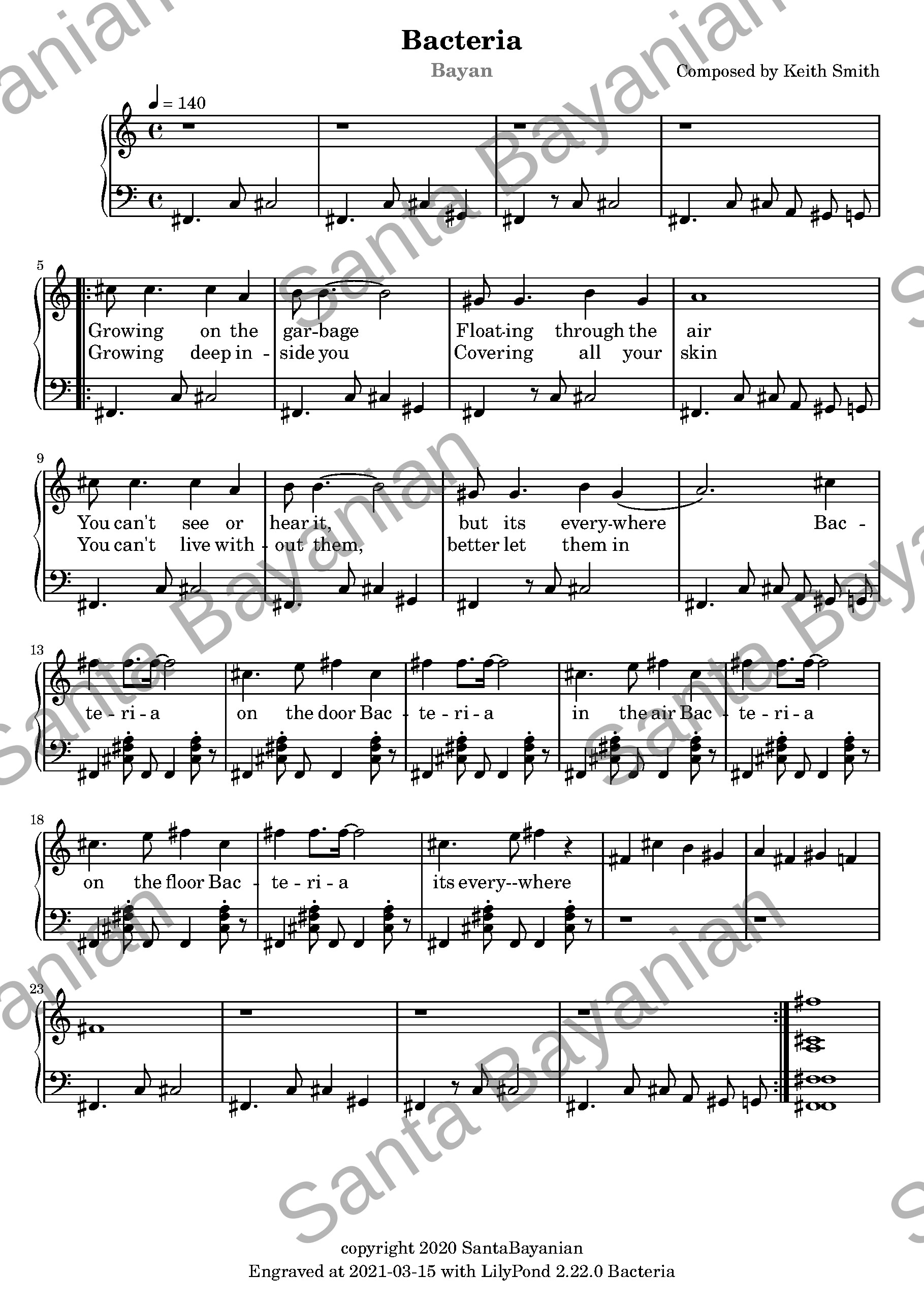 Preview of Bacteria sheet music