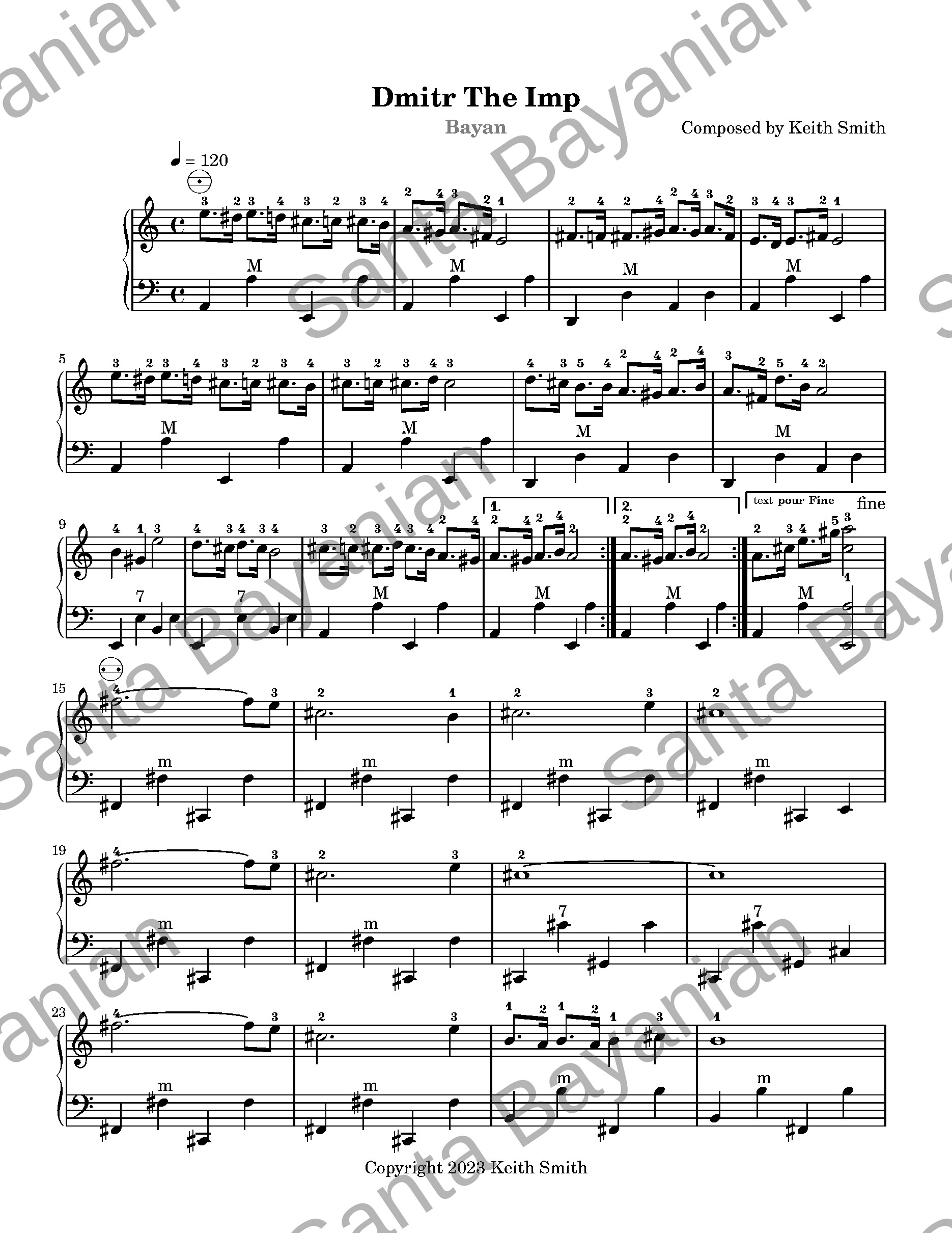 Preview of Dmitr The Imp sheet music