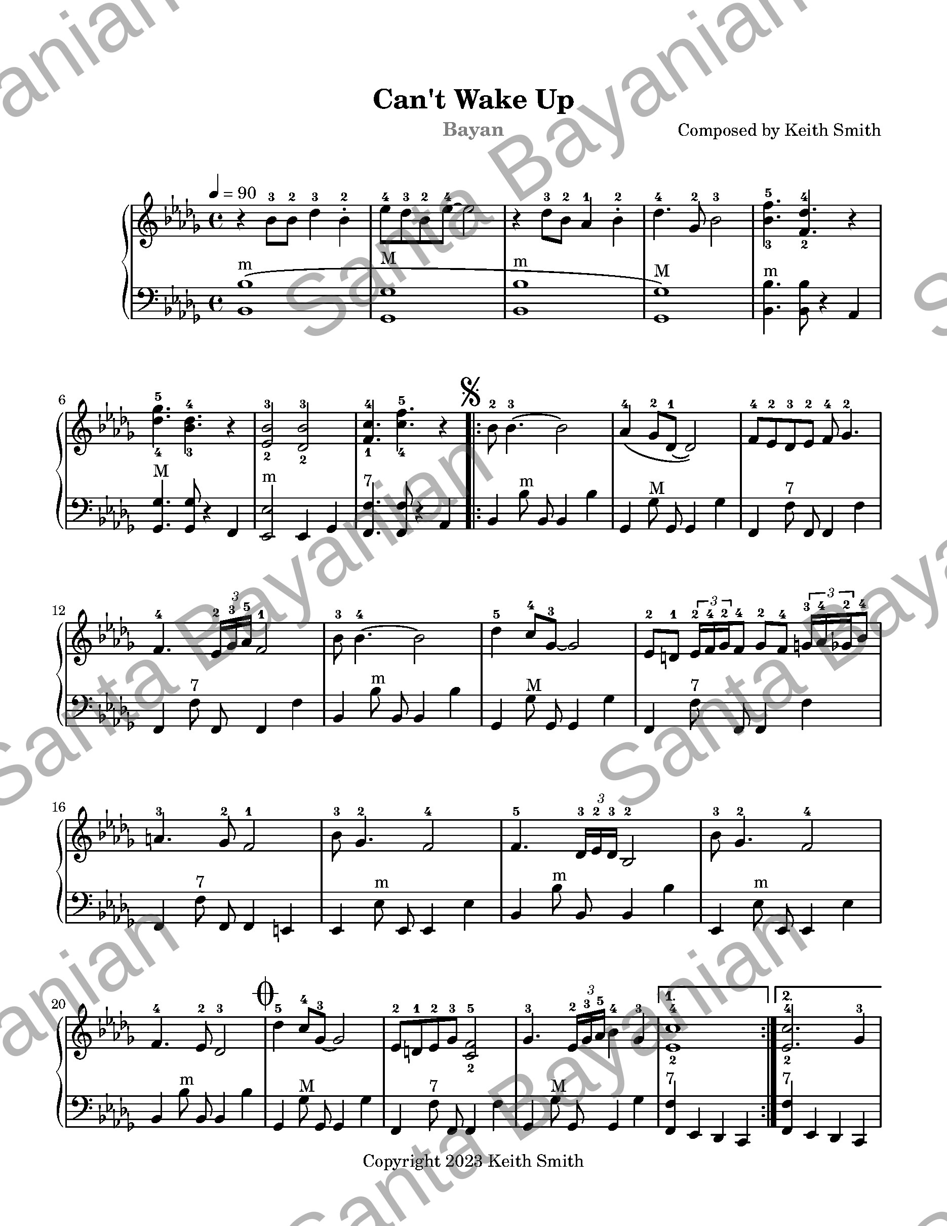 Preview of Can't Wake Up sheet music