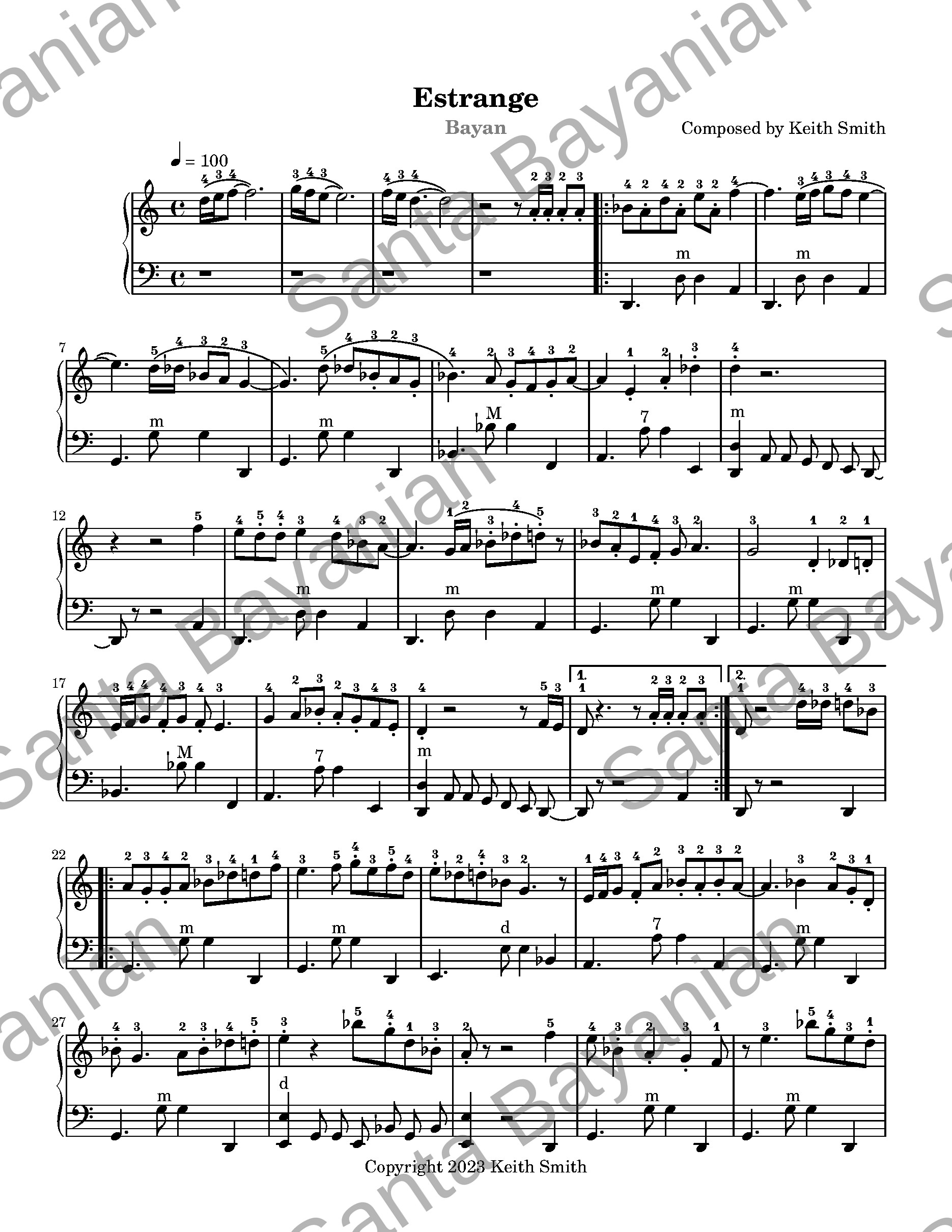 Preview of Estrange sheet music