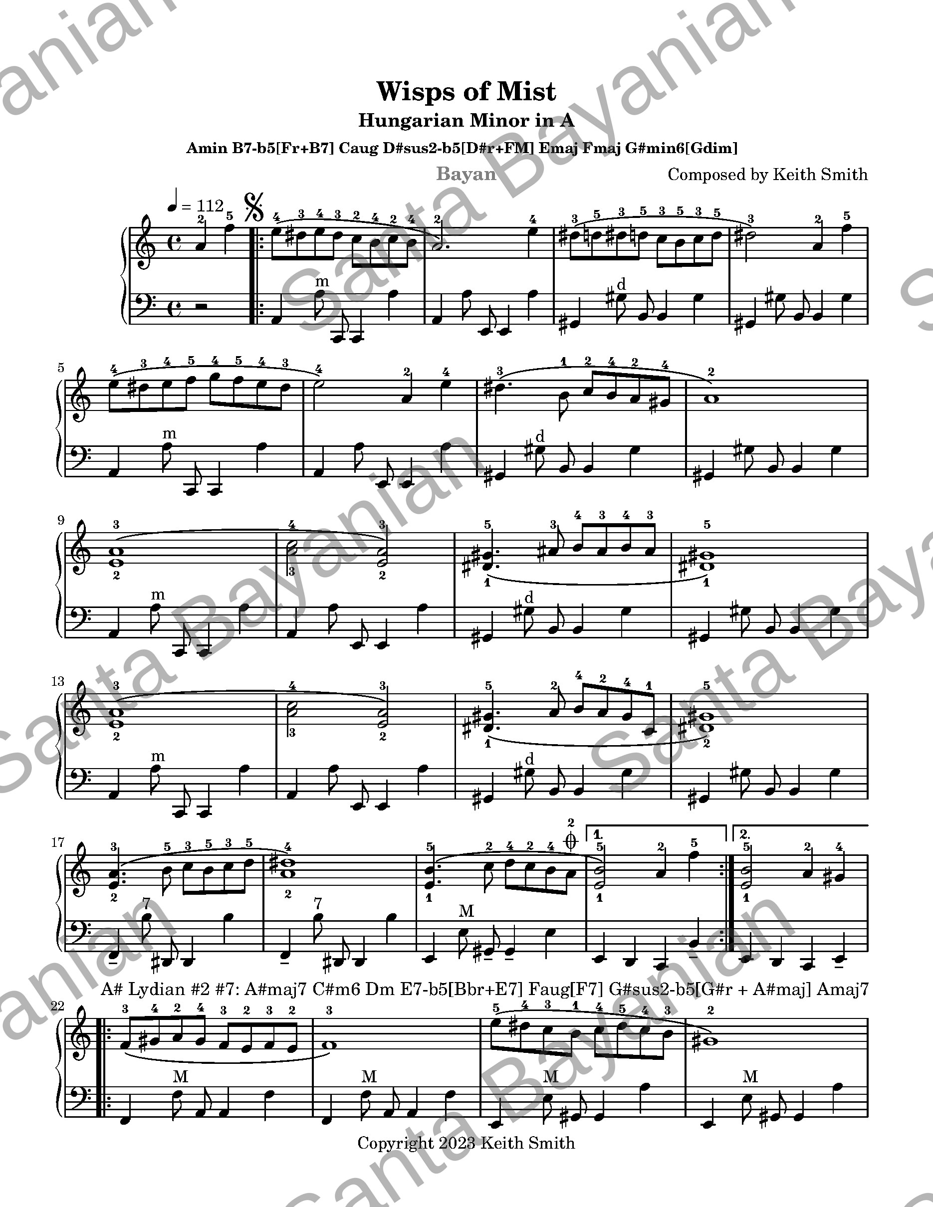 Preview of Wisps of Mist sheet music